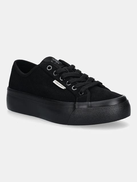 Calvin Klein tenisówki zamszowe VULC FLATF LACE UP SUE/WL CK kolor czarny YW0YW02000 - zdjęcie produktu nr 1