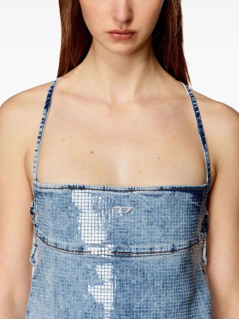 Diesel De-Held S open-back denim midi dress - Blue