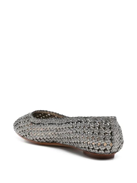 DRAGON DIFFUSION woven ballerina shoes - Silver