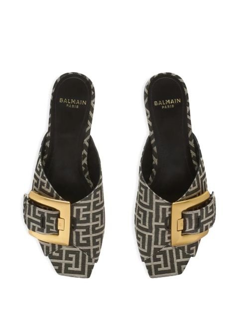 Balmain Anthem monogram-pattern sandals - Black