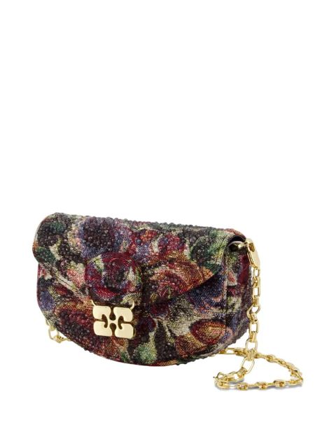 GANNI Apo tapestry-print chain wallet - Red - zdjęcie produktu nr 2