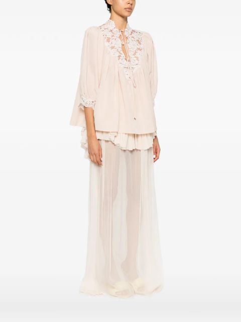 Chloé lace-trim blouse - Pink