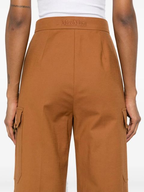 Max Mara Edda logo-embroidered trousers - Brown