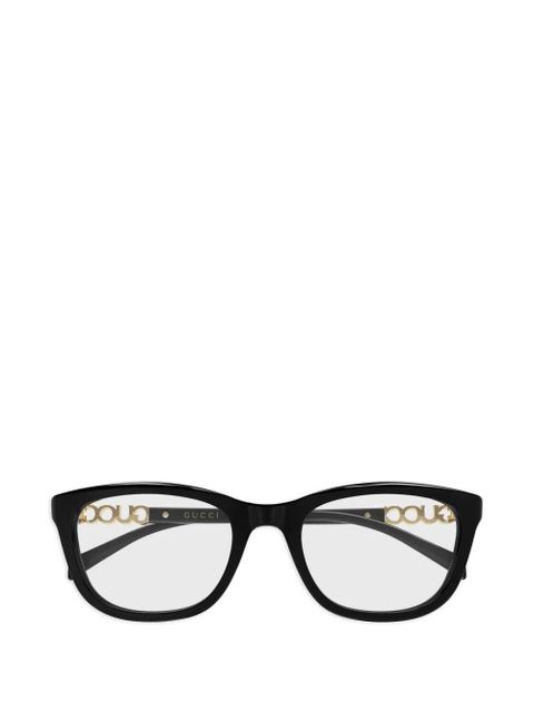 Gucci Eyewear logo oval-frame glasses - Black - zdjęcie produktu nr 1