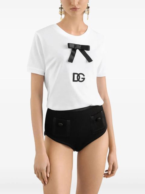 Dolce & Gabbana bow-detail T-shirt - White