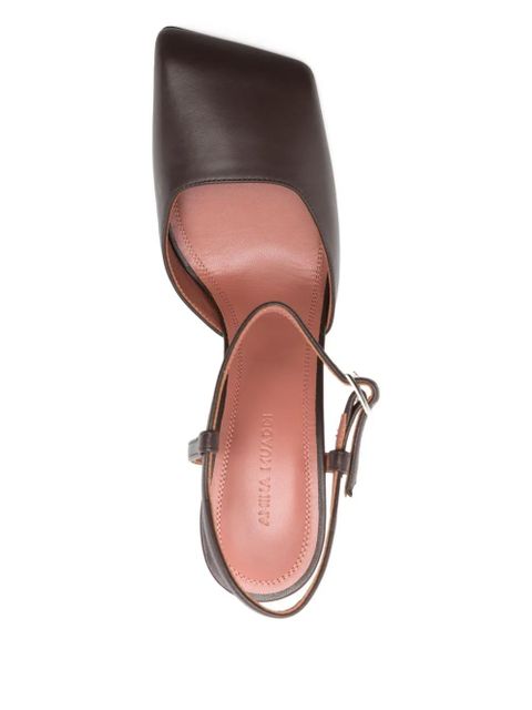 Amina Muaddi 95mm Charlotte pumps - Brown