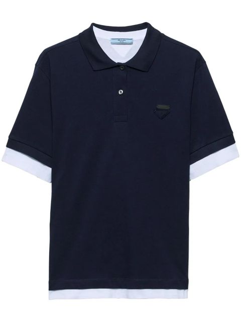 Prada triangle logo polo shirt - Blue - zdjęcie produktu nr 1