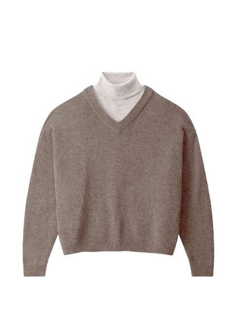 STAUD Doris v-neck cashmere sweater - Brown - zdjęcie produktu nr 2