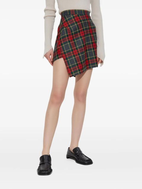Vivienne Westwood asymmetric plaid mini skirt - Green