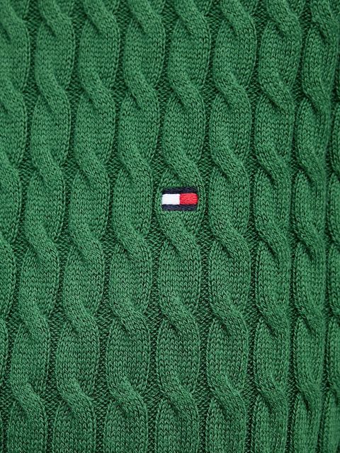 Tommy Hilfiger sweter bawełniany kolor zielony lekki WW0WW44993