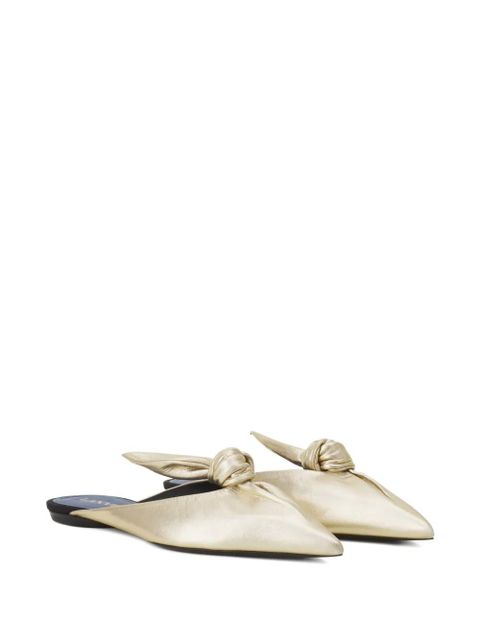 Lanvin knotted pointed-toe mules - Yellow - zdjęcie produktu nr 2