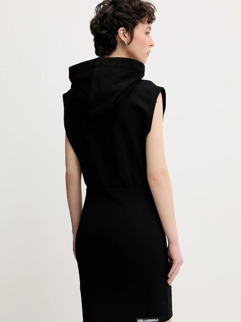 Karl Lagerfeld Jeans sukienka bawełniana kolor czarny mini dopasowana A2W13033