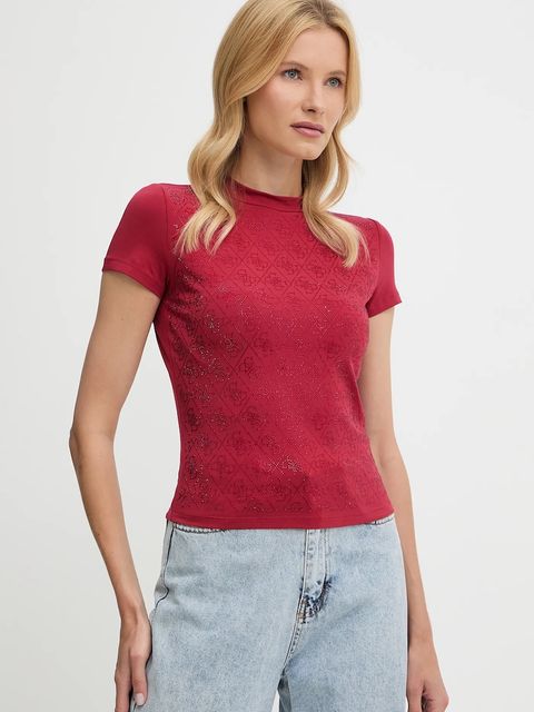 Guess t-shirt damski kolor czerwony W4BI26 J1314 - zdjęcie produktu nr 1