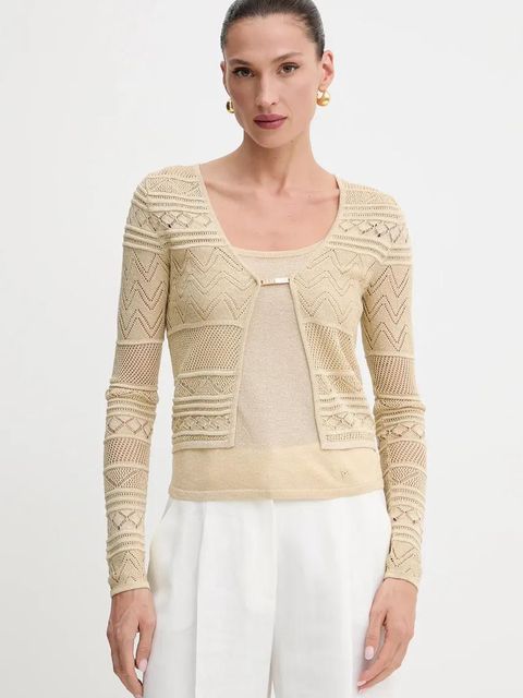 Guess kardigan NELLIE damski kolor beżowy lekki W5GR15 Z3E22 - zdjęcie produktu nr 1