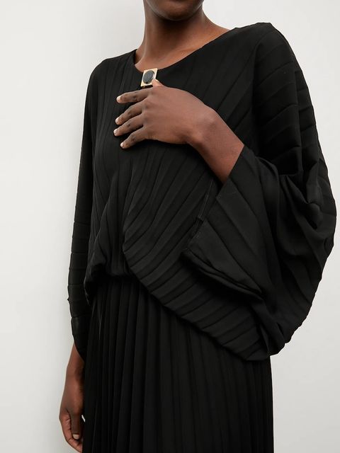 Answear.LAB sukienka kolor czarny maxi rozkloszowana