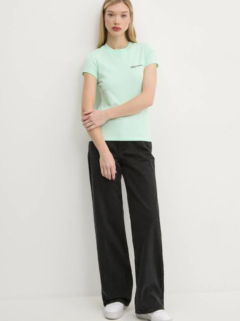Karl Lagerfeld Jeans t-shirt bawełniany damski kolor turkusowy A1W17004 - zdjęcie produktu nr 2