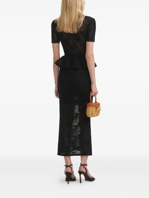Self-Portrait crochet dress - Black