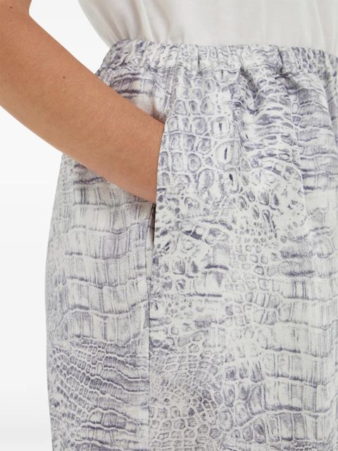 Ferragamo animal-print elastic-waistband trouser - Grey