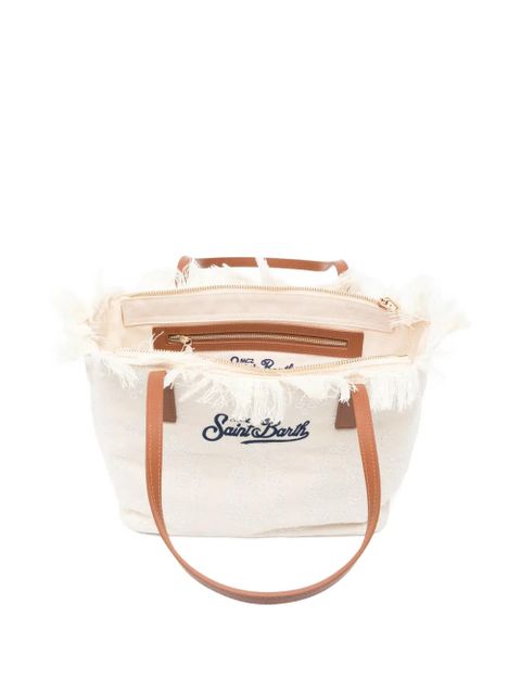 MC2 Saint Barth mid City fringed floral shoulder bag - Neutrals