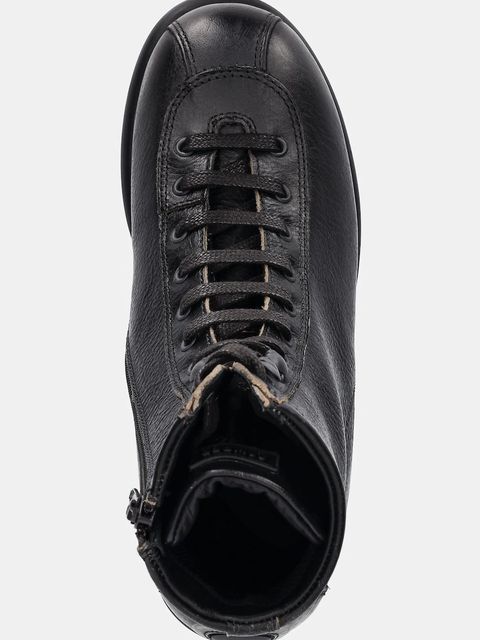 Camper botki skórzane Pelotas Ariel damskie kolor brązowy na płaskim obcasie 44695-088