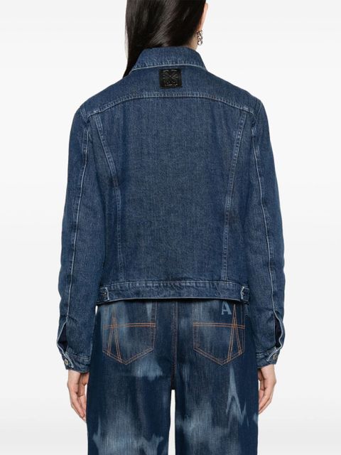 Off-White logo-detail denim jacket - Blue