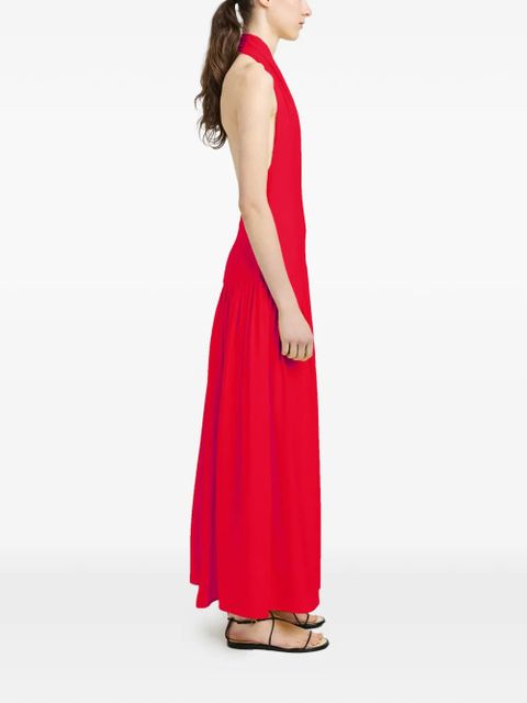 Proenza Schouler Tala V-neck georgette maxi dress - Red