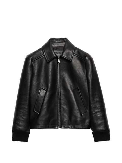Prada leather blouson jacket - Black - zdjęcie produktu nr 1