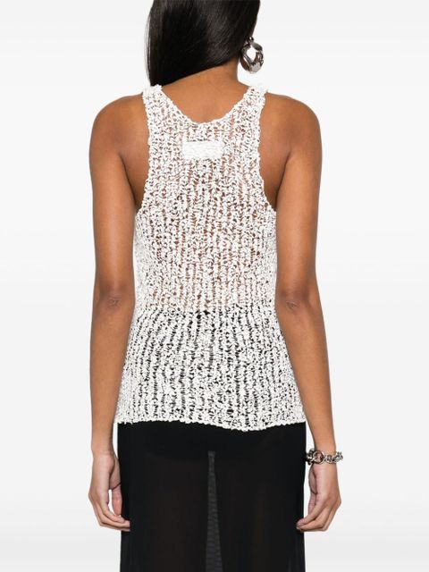 Maison Margiela sheer open tank top - White