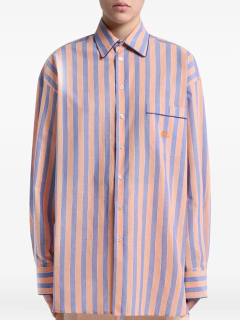 ETRO striped muslin shirt - Orange - zdjęcie produktu nr 2
