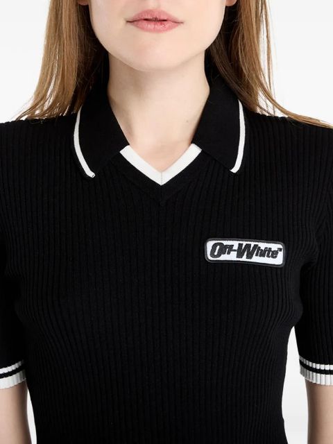 Off-White ribbed short-sleeve top - Black
