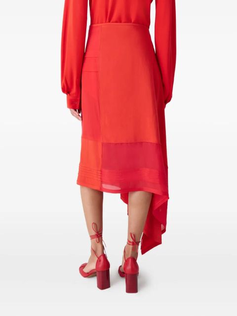 LEMAIRE pleated asymmetric skirt - Red
