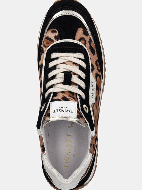 Twinset sneakersy damskie kolor brązowy 252TCP028