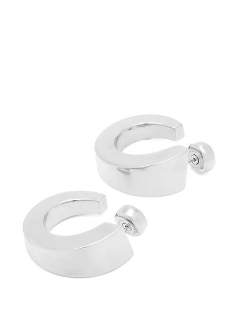 Amina Muaddi block earrings - Silver