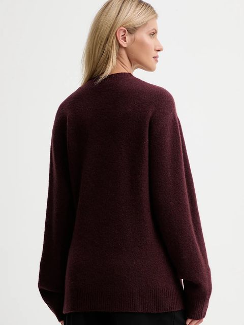 ISABELLE BLANCHE kardigan z dodatkiem wełny damski kolor bordowy IS25FW-M152-F007