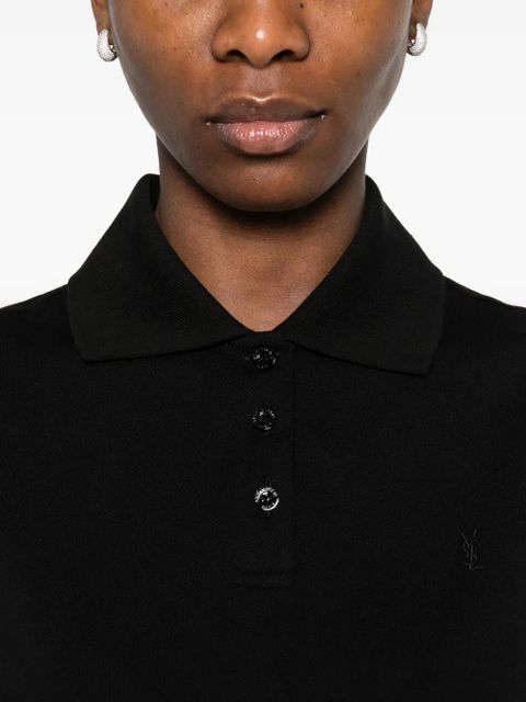 Saint Laurent logo-motif polo top - Black