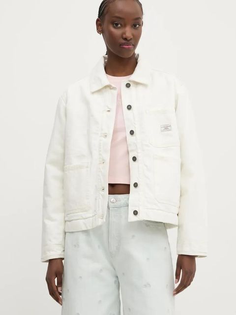 Guess Jeans kurtka jeansowa kolor biały przejściowa W4BN65 D5J31 - zdjęcie produktu nr 1