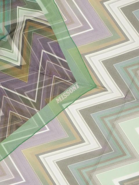 Missoni zigzag border scarf - Grey - zdjęcie produktu nr 2