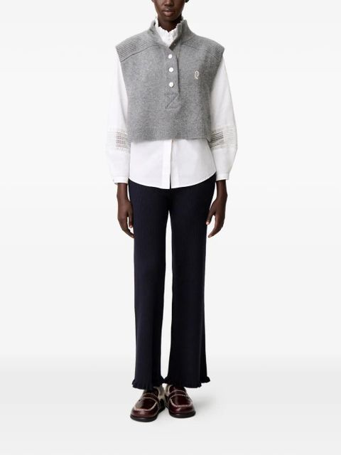 Claudie Pierlot logo-embroidered scarf - Grey