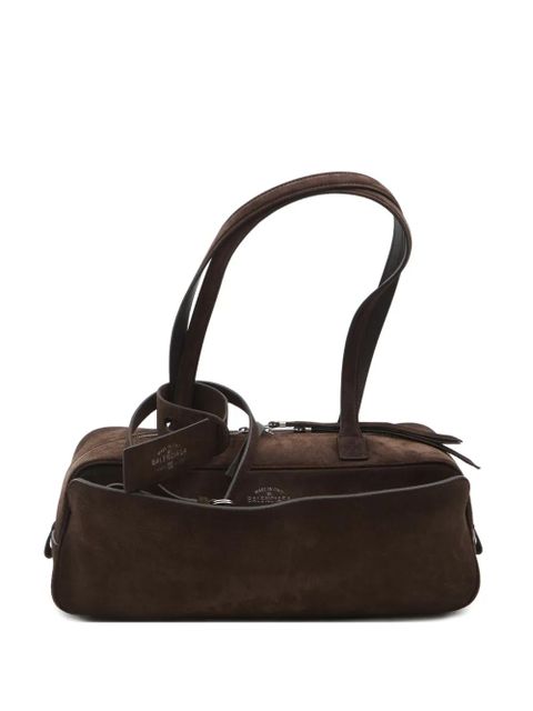 Balenciaga Carrie clip two-top-handles bowling shoulder bag - Brown - zdjęcie produktu nr 1