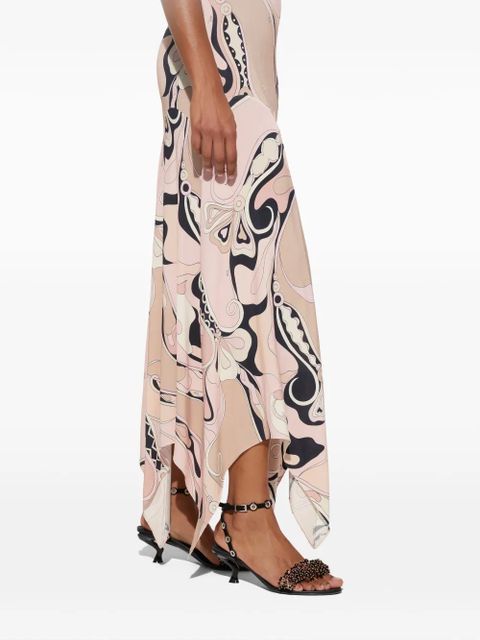 PUCCI orchidee-print dress - Neutrals