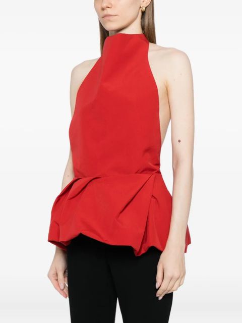 Magda Butrym halter peplum top - Red - zdjęcie produktu nr 2