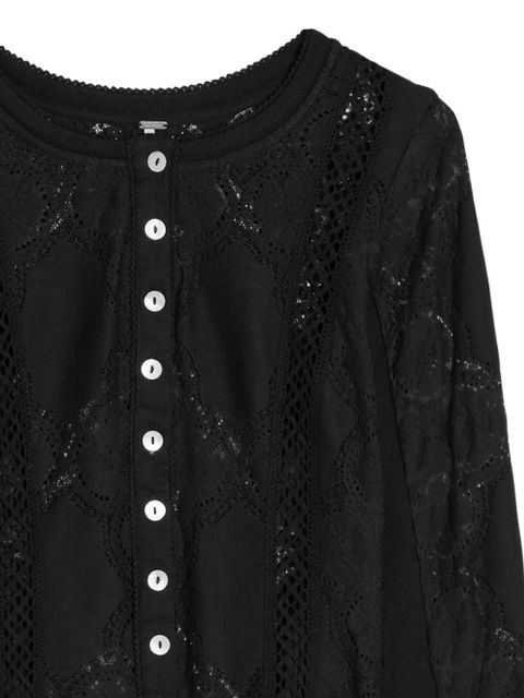 Free People Jae lace button top - Black - zdjęcie produktu nr 2