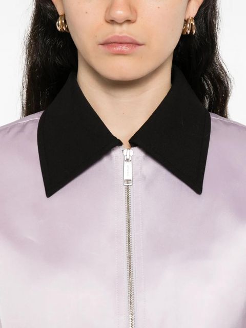 Self-Portrait contrast-collar jacket - Purple