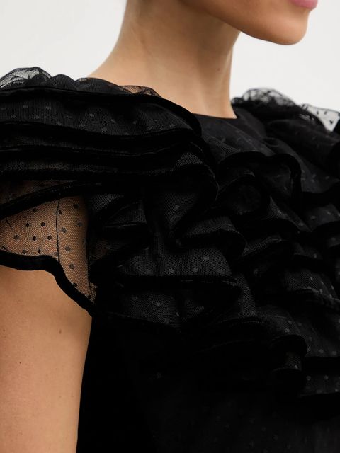 Twinset sukienka z dodatkiem jedwabiu kolor czarny 252TS2070