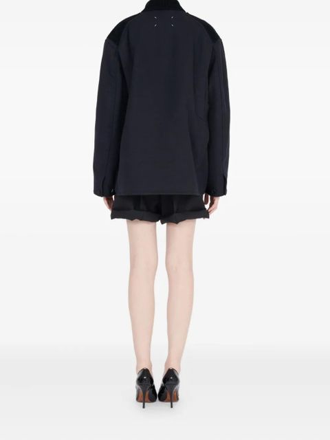 Maison Margiela corduroy-collar overshirt - Blue