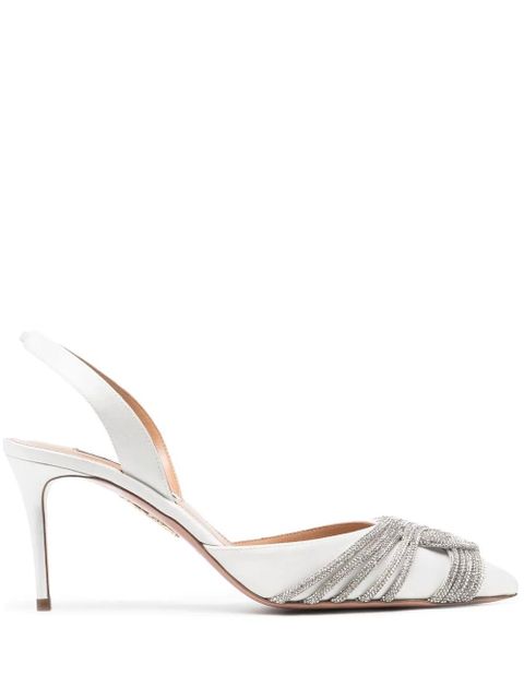 Aquazzura Gatsby 75mm slingback pumps - White - zdjęcie produktu nr 1