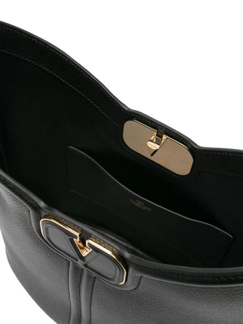 Valentino Garavani VLogo leather shoulder bag - Black