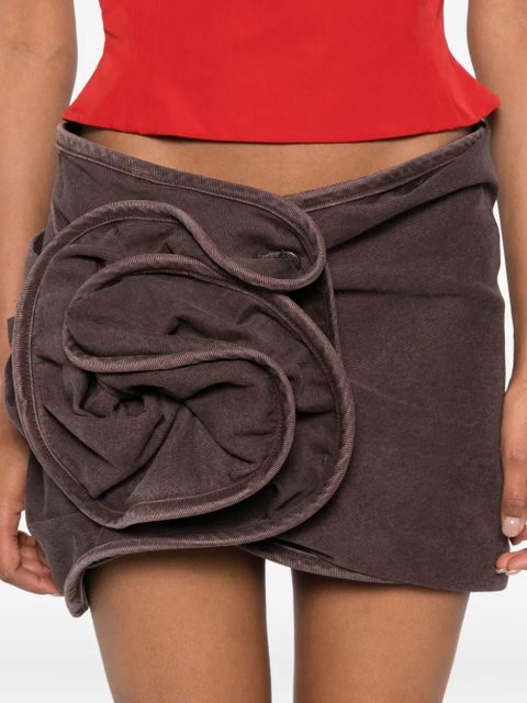 Magda Butrym floral-appliqué mini skirt - Brown