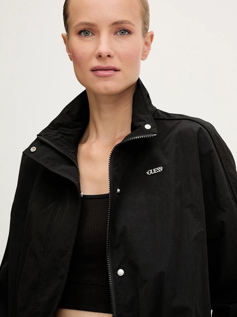 Guess kurtka NINA kolor czarny przejściowa oversize V5YL00 WHCH2