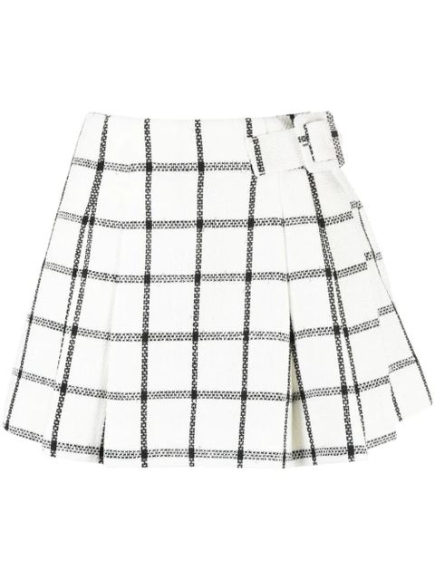 Self-Portrait check-pattern mini skirt - Black - zdjęcie produktu nr 1